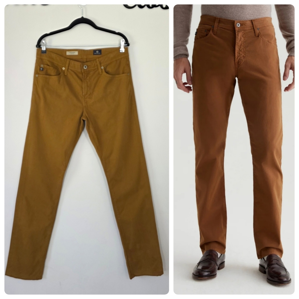 Adriano Goldschmied The Graduate Tailored Leg Pant in Golden Brown Sz 32X34 NEW